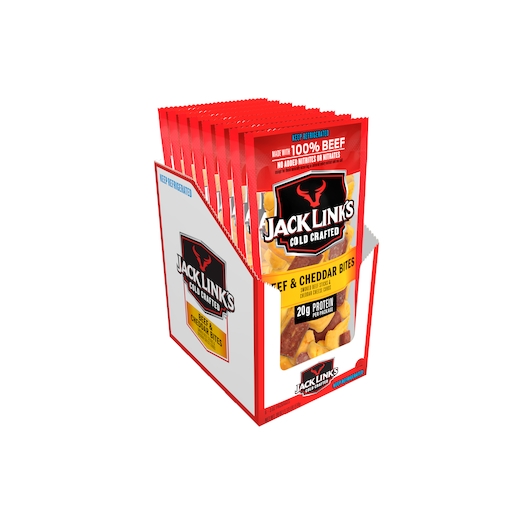 Jack Links Original Beef Cheddar Cheese Bites, 3 Ounce -- 36 per case