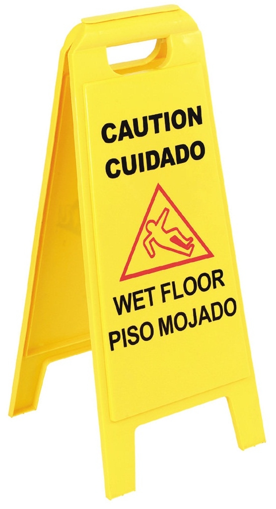 Carlisle Yellow English/spanish Wet Floor Sign, 25 Inch -- 6 Per Case