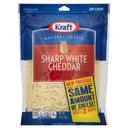 Kraft Zip Pak Natural Shredded Sharp White Cheddar Cheese, 8 Ounce -- 12 per case.