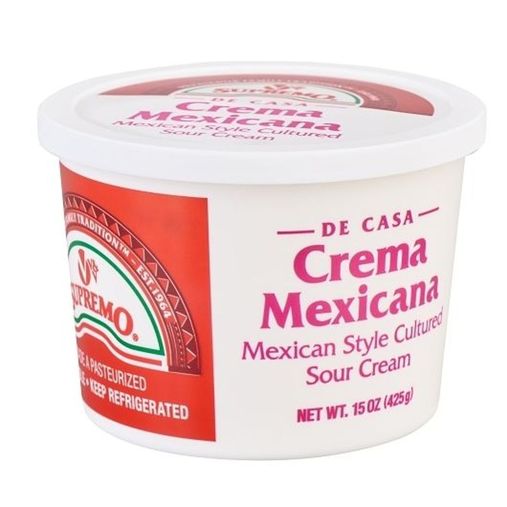 V&v Supremo De Casa Mexican Style Cultured Sour Cream, 15 Ounce -- 12 Per Case