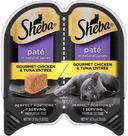 Sheba Premium Pate Gourmet Chicken and Tuna Entree Wet Cat Food, 2.6 Ounce -- 24 per case