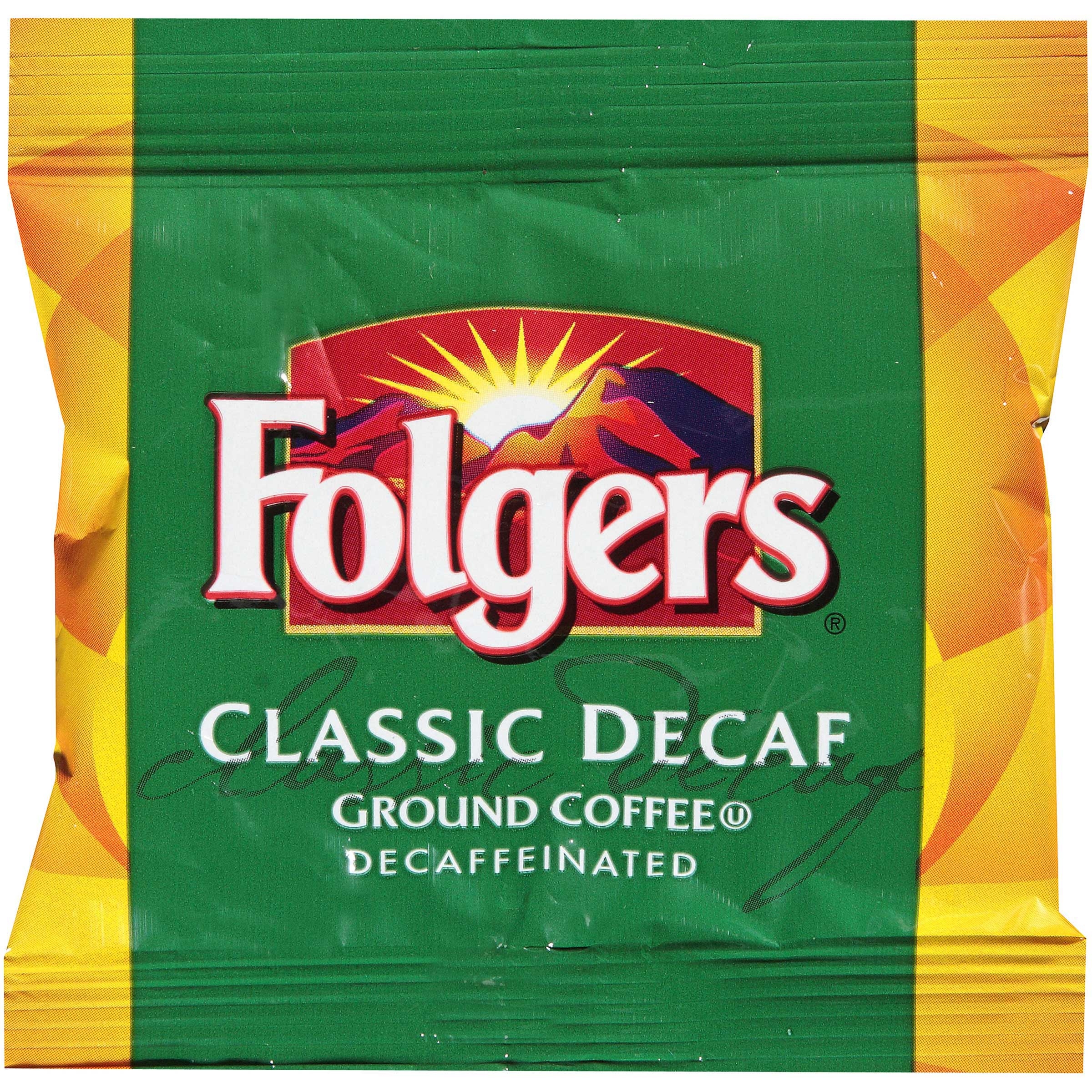 Folgers Classic Decaf Ground Coffee - 0.9 oz packet, 92 packets per case