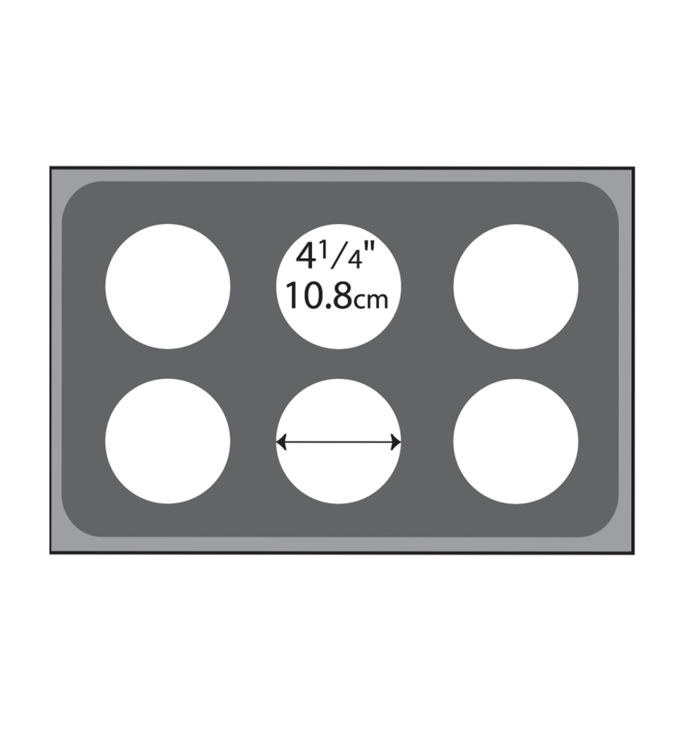 Vollrath Stainless Adaptor Plate With Six 4.25 Inch Holes Opening -- 4 Per Case