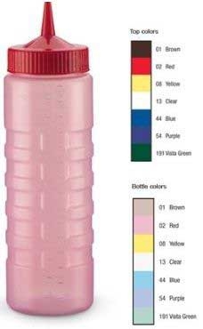 Vollrath Blue Colormate Wide Mouth Squeeze Dispenser -- 12 Per Case