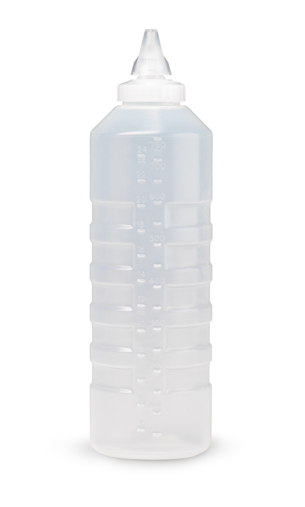 Traex Clear Squeeze Bottle Dispenser With Closeable Cap, 24 Ounce -- 12 Per Case
