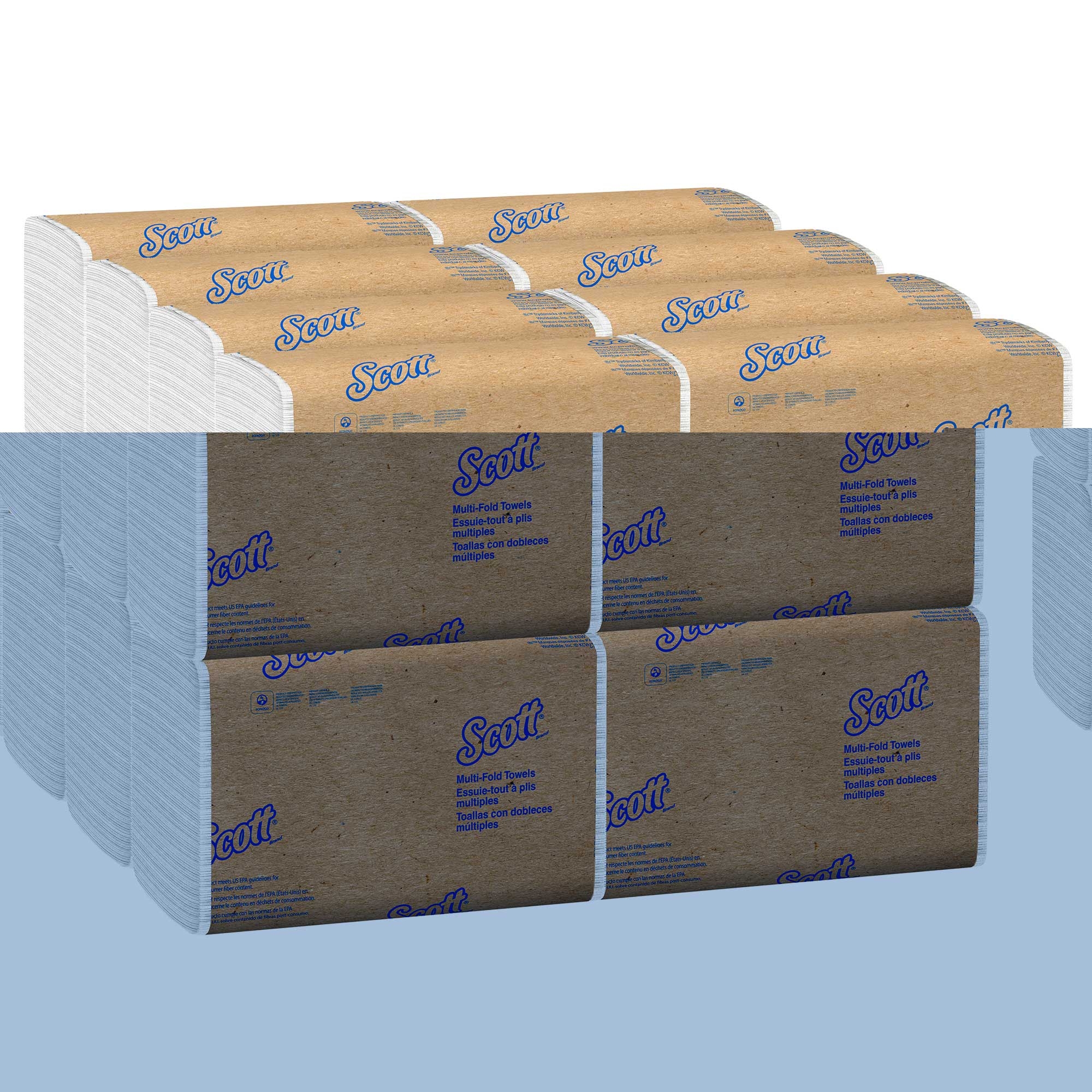Scott Essential White Multifold Paper Towel - 250 per pack -- 16 packs per case