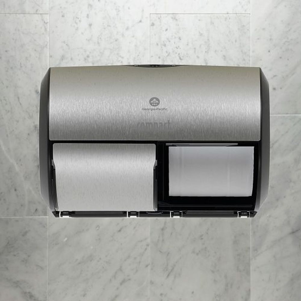 Compact Coreless High Capacity Toilet Paper Dispenser, 6.750 X 10.120 X 7.120 Inch