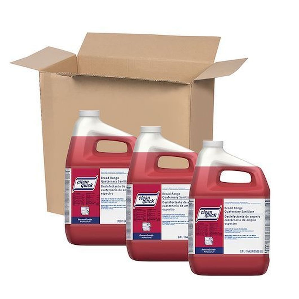 Clean Quick Professional Broad Range Concentrate Closed Loop Quaternary Non-Rinse Sanitizer, 1 Gallon -- 3 per case