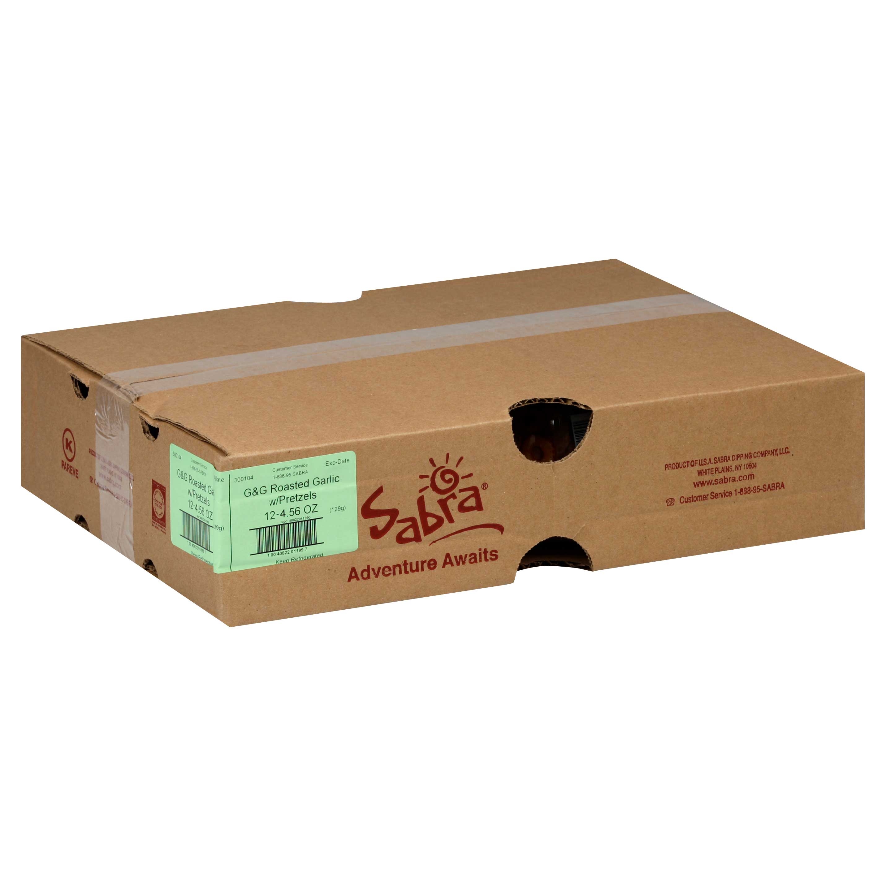 Sabra Garlic Hummus with Pretzel, 4.56 Ounce -- 12 per case