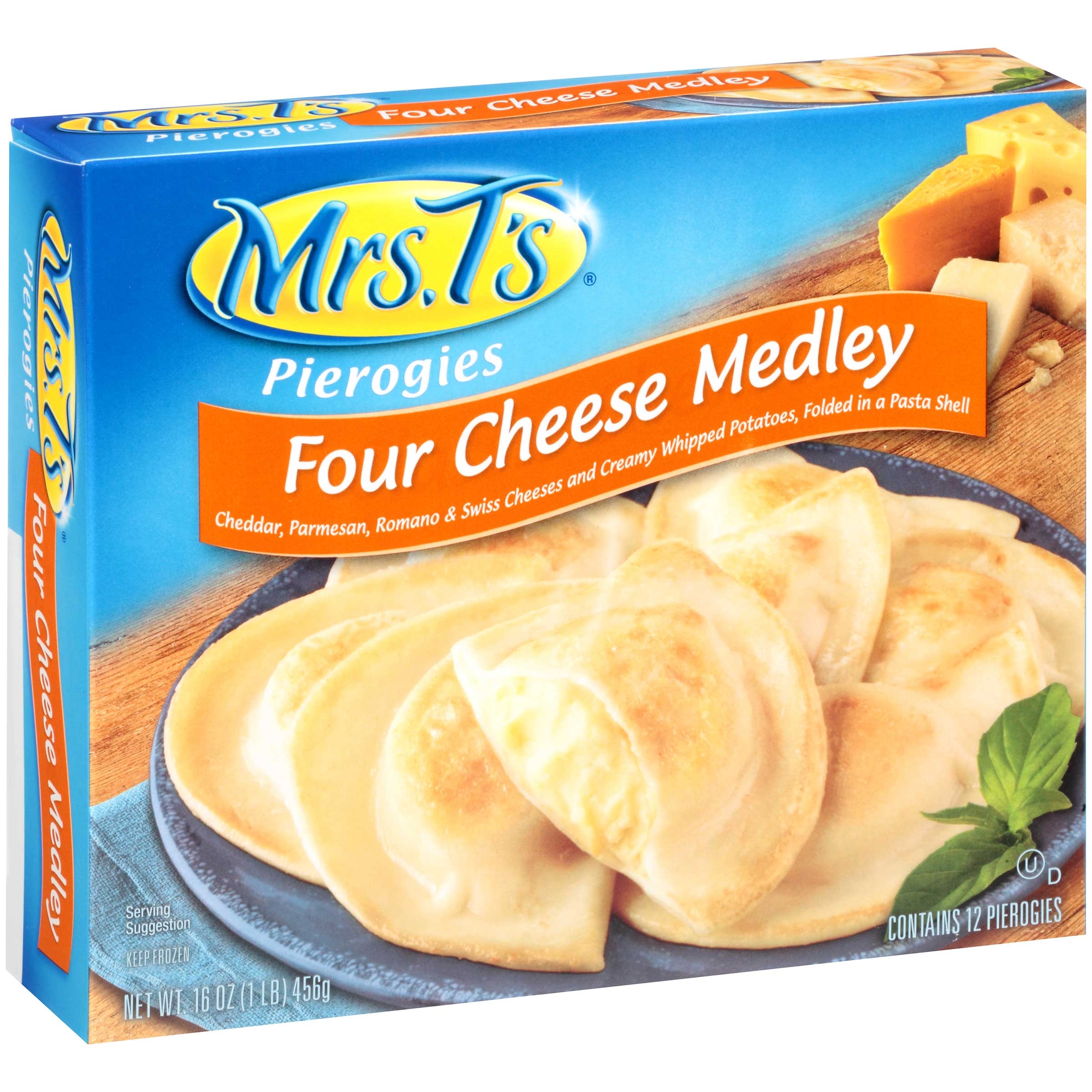 Mrs Ts Pierogies Potato and 4 Cheese Blend Pierogi, 16 Ounce -- 12 per case.