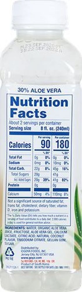 Goya Coconut Flavor Aloe Vera Drink, 16.9 Fluid Ounce -- 12 Per Case