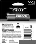 Duracell AAA4 Nickel Metal Hyrdride LSD Rechargeable Major Cell - 4 count per pack -- 24 packs per case