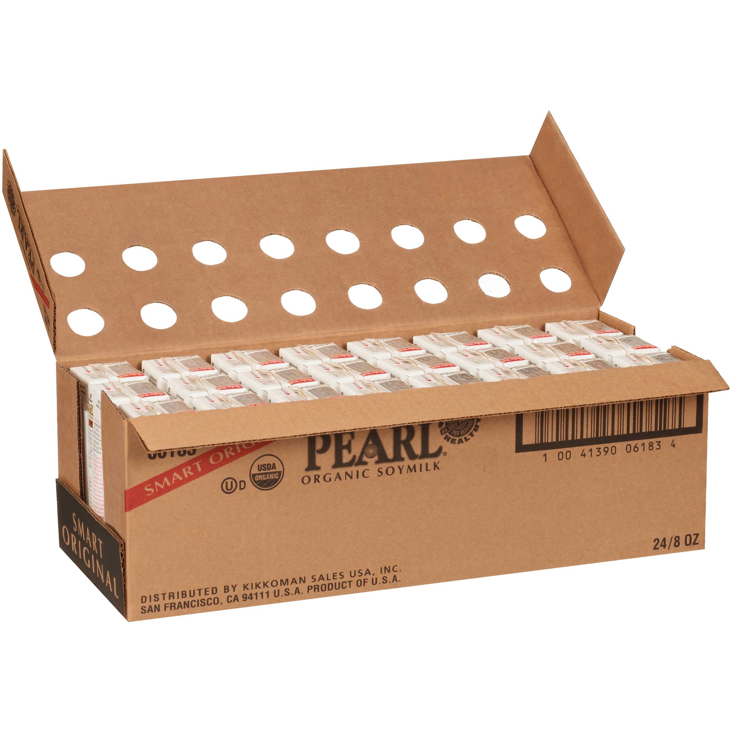 Kikkoman Pearl Organic Smart Original Soymilk, 8 Fluid Ounce -- 24 per case.