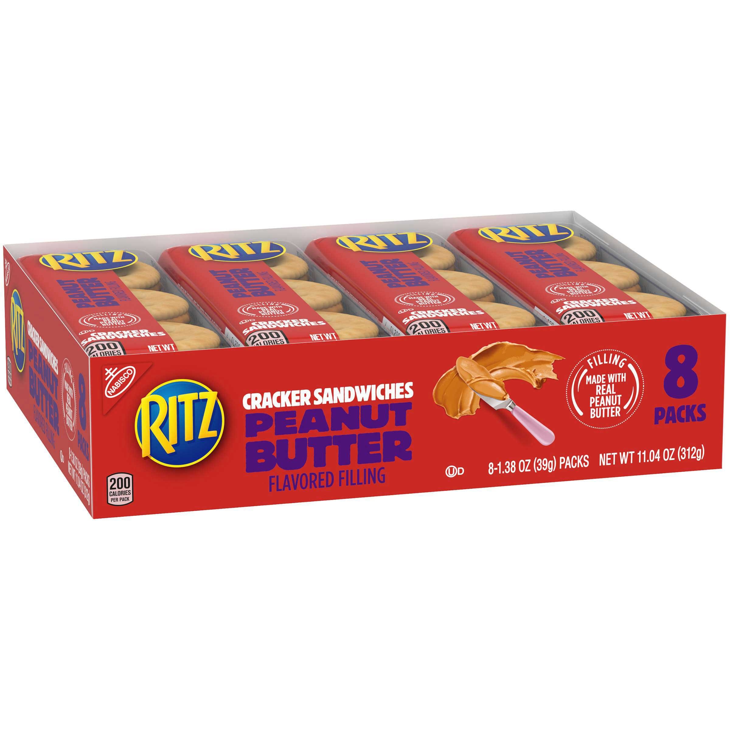 Kraft Nabisco Ritz Sandwich Peanut Butter Cracker, 1.38 Ounce -- 14 per case.