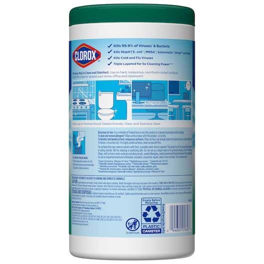 Clorox Fresh Scent Disinfectant Wipes - 75 count per pack -- 6 packs per case