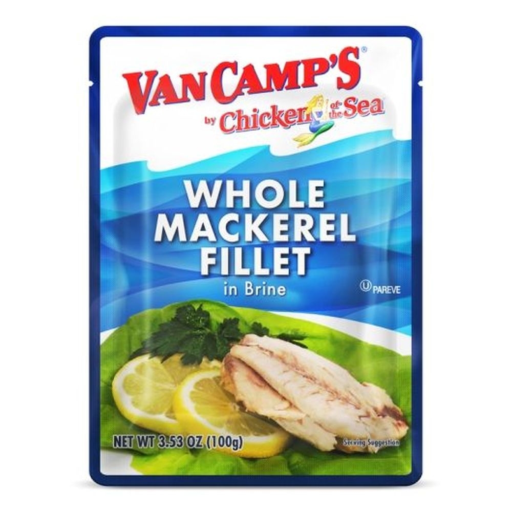 Van Camps Mackerel in Brine, 3.53 Ounce Pouch -- 24 per case
