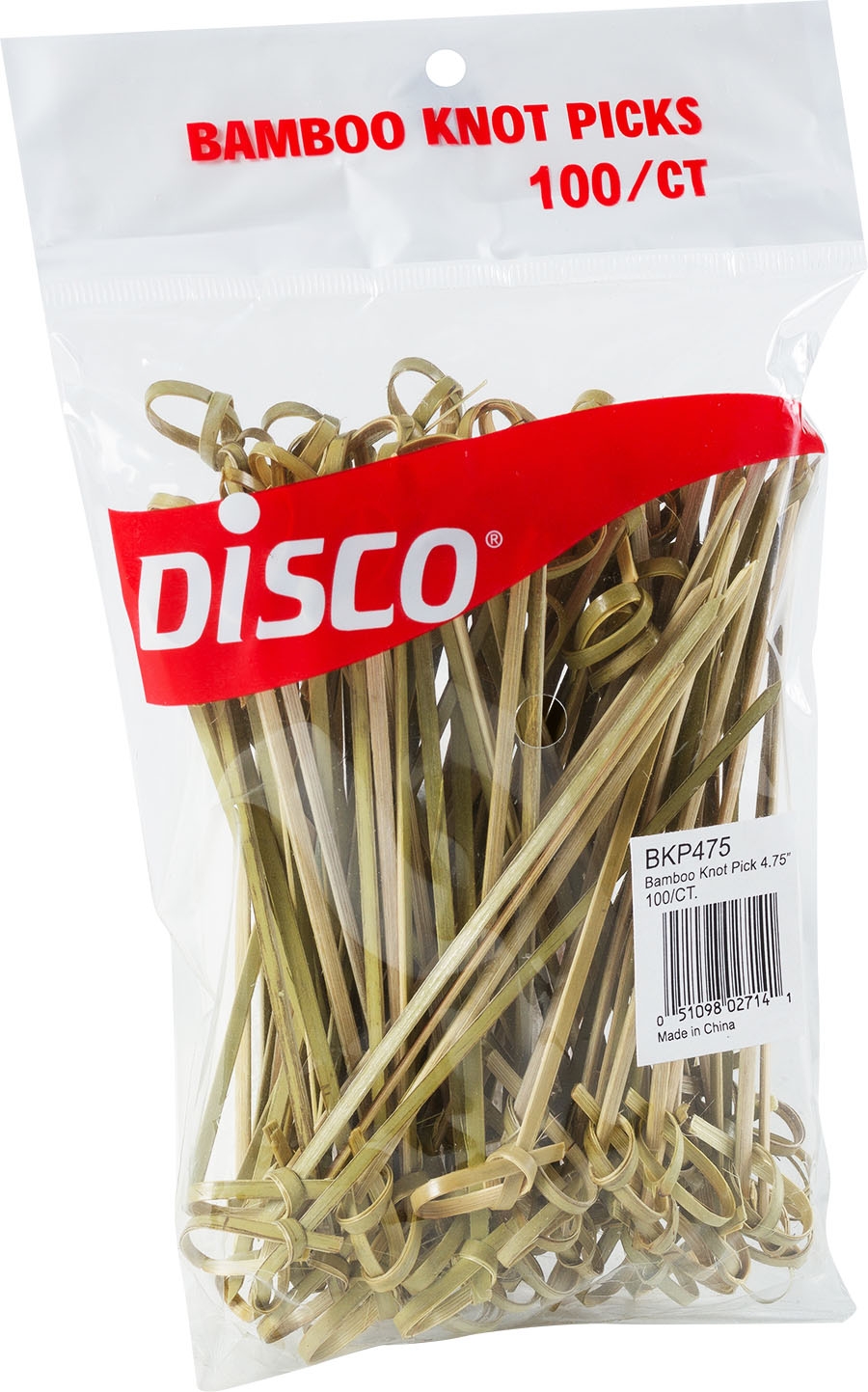 Disco Knot Pick Bamboo Skewer, 4.75 Inch, 100 Count -- 10 Per Case