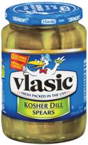 Vlasic Kosher Dill Pickle Spears, 24 Fluid Ounce -- 6 per case.