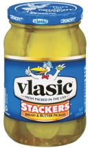 Vlasic Stackers Bread and Butter Pickles, 16 Fluid Ounce -- 6 per case.