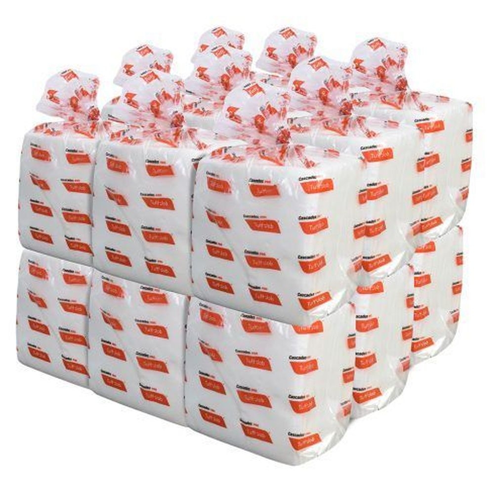 Cascades PRO Tuff-Job 12 x 13 inch Quarter Fold White DRC Medium Weight Wiper -- 1080 per case.