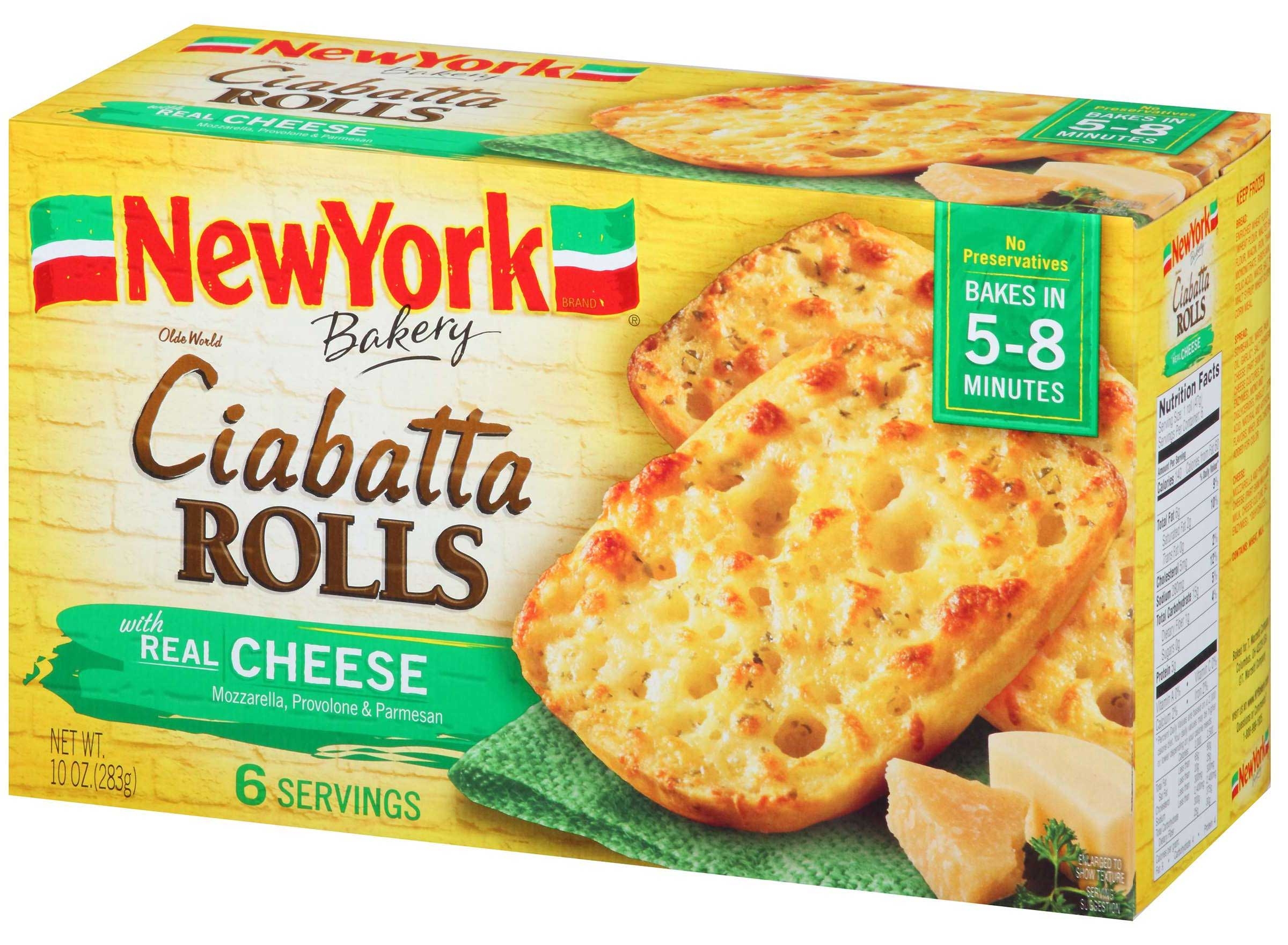 New York Bakery Ciabatta Garlic Rolls with Cheese, 10 Ounce -- 8 per case