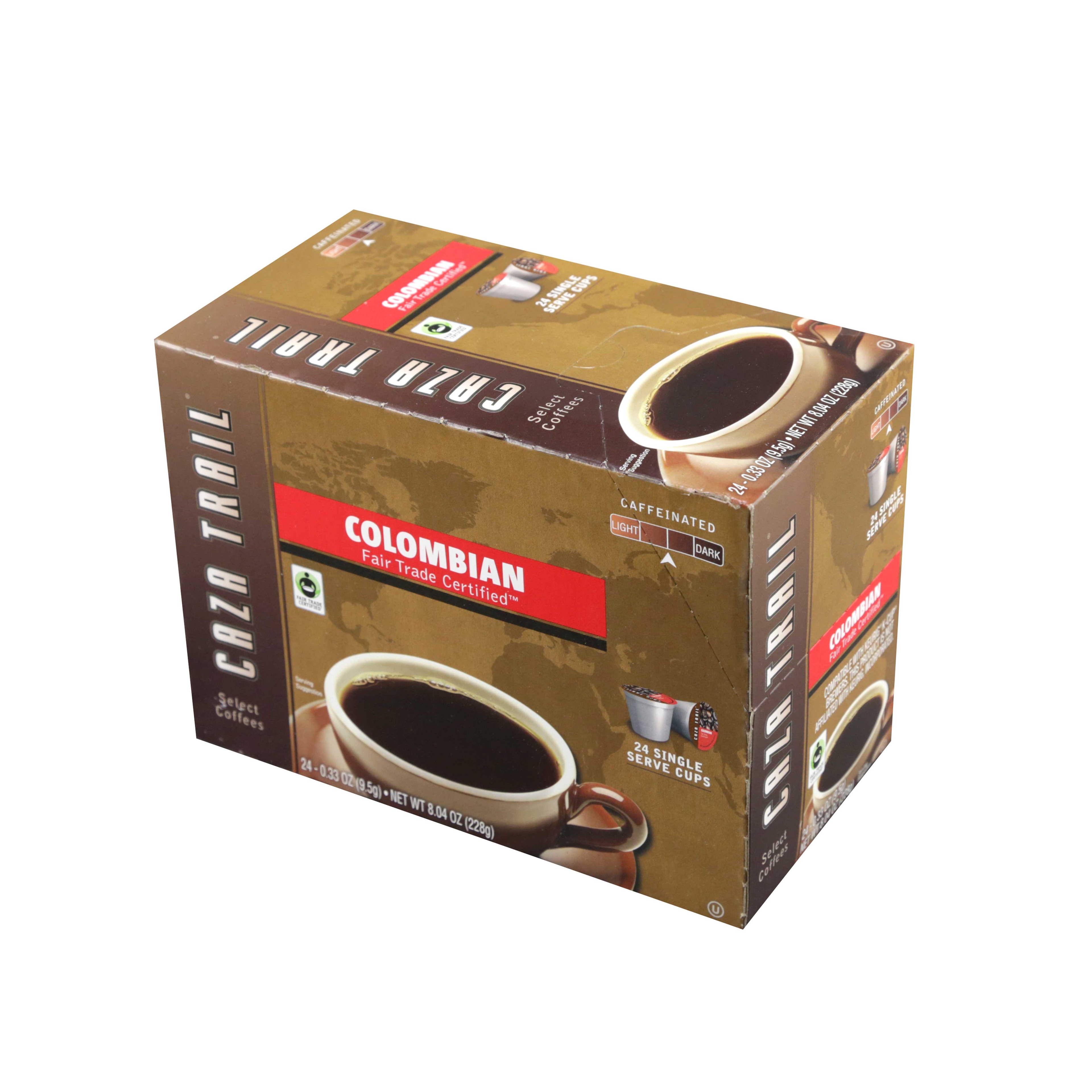 Caza Trail Colombian Roast Coffee, 8.04 Ounce - 24 per pack -- 4 packs per case.