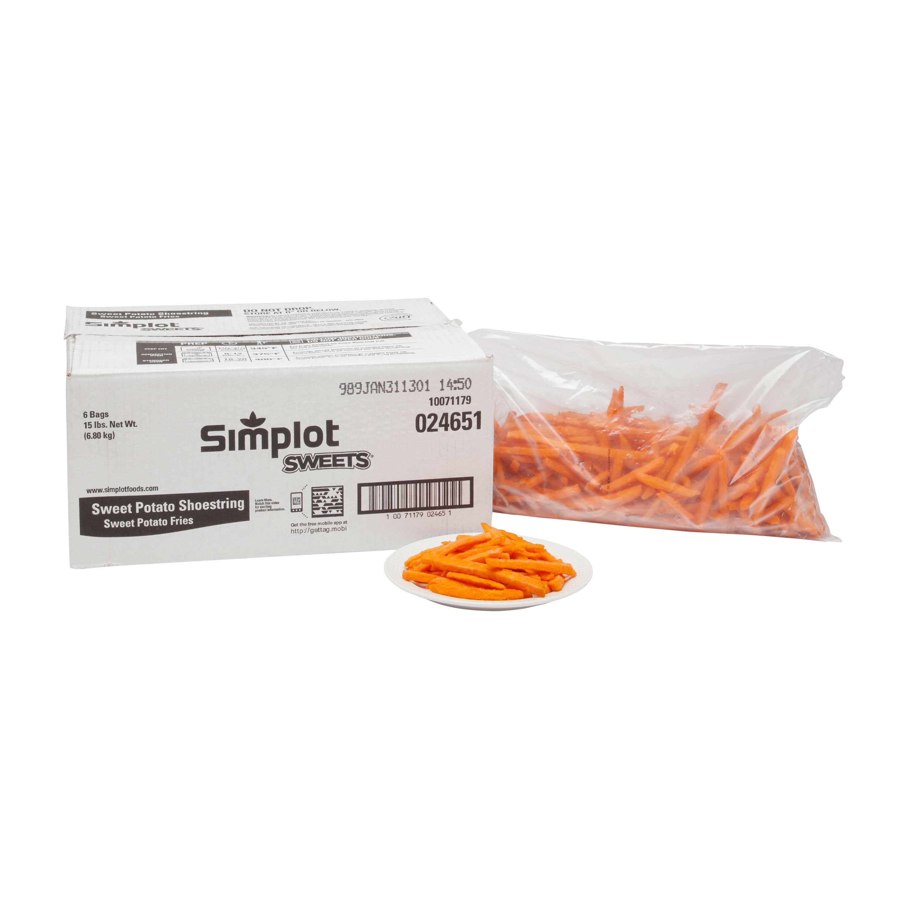 Simplot Sweet 1/4 Shoestring Sweet Potato Fry, 2.5 Pound -- 6 per case.