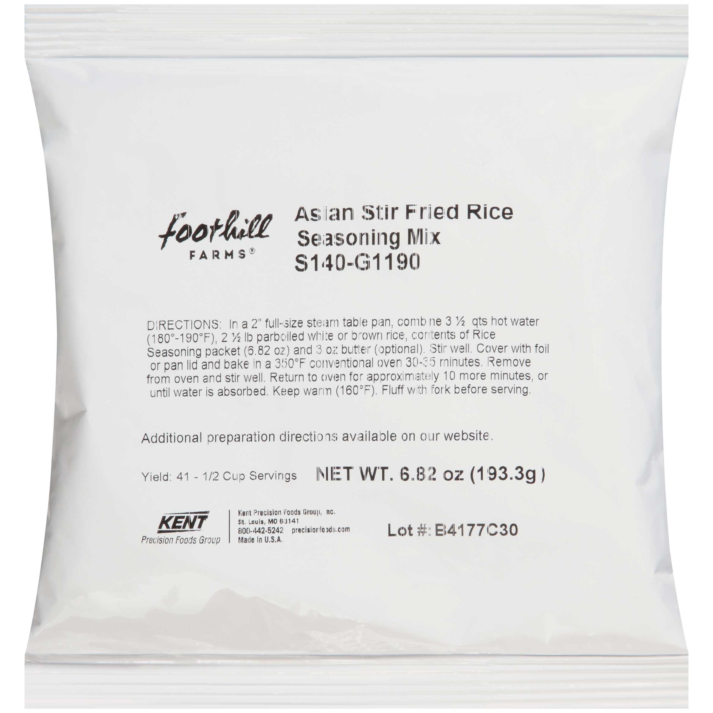 Foothill Farms Asian Stir Fried Rice Seasoning Mix, 6.82 Ounce -- 10 Per Case