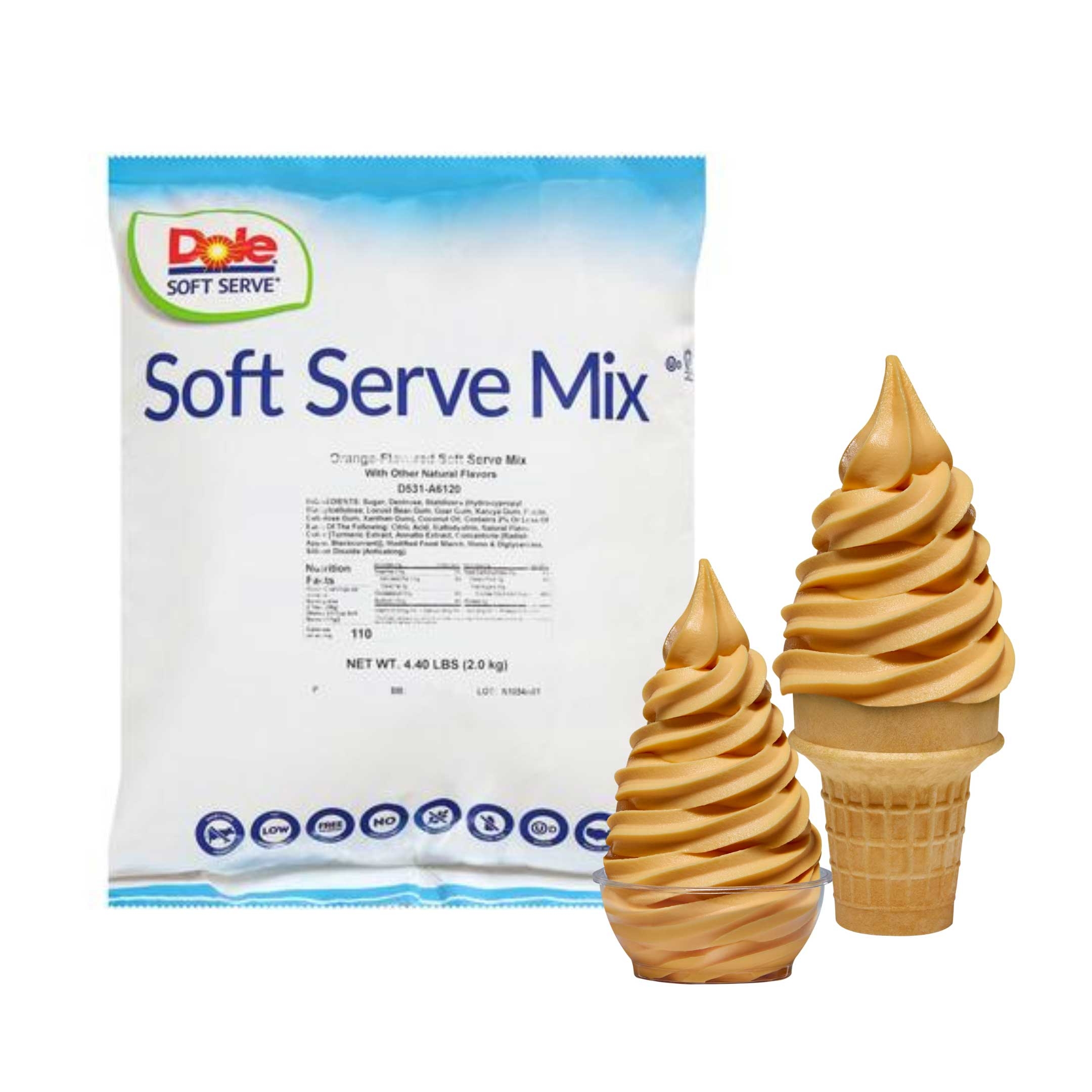 Dole Orange Soft Serve Mix, 4.4 Pound -- 4 per case.