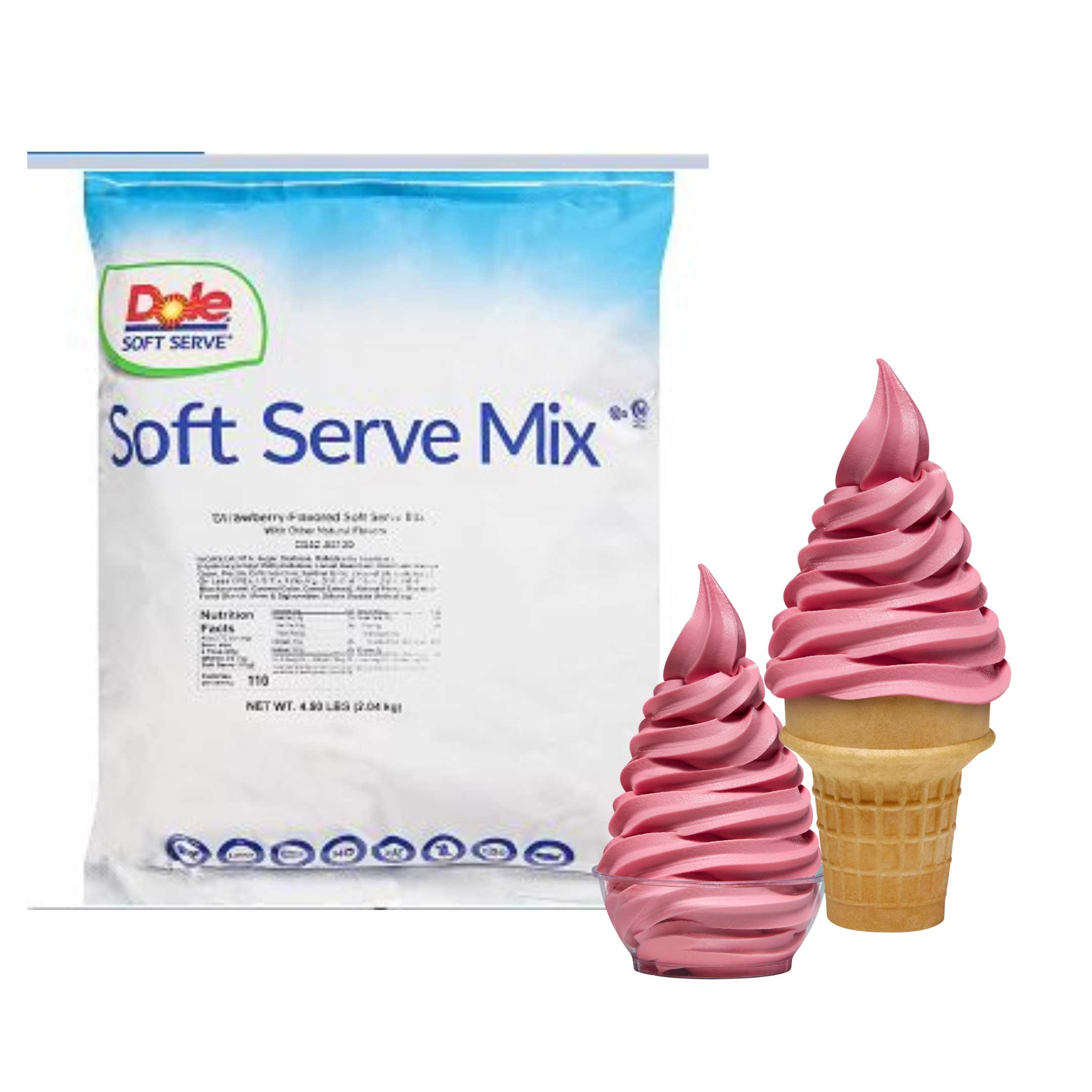 Single Dole Strawberry Soft Serve Mix, 4.5 Pound