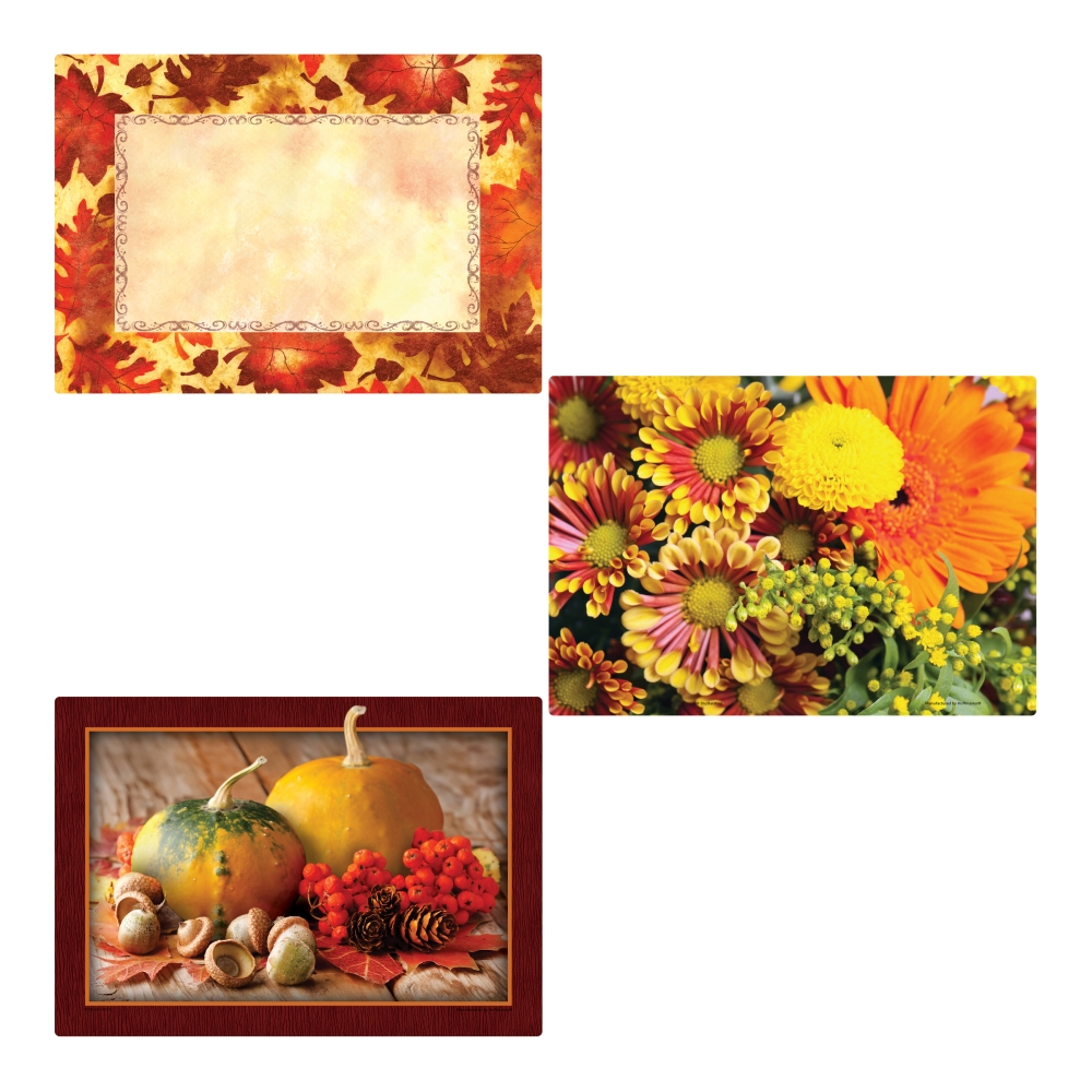 Hoffmaster 3 Designs Autumn Days Paper Placemat, 9.75 x 14 inch -- 1000 per case.