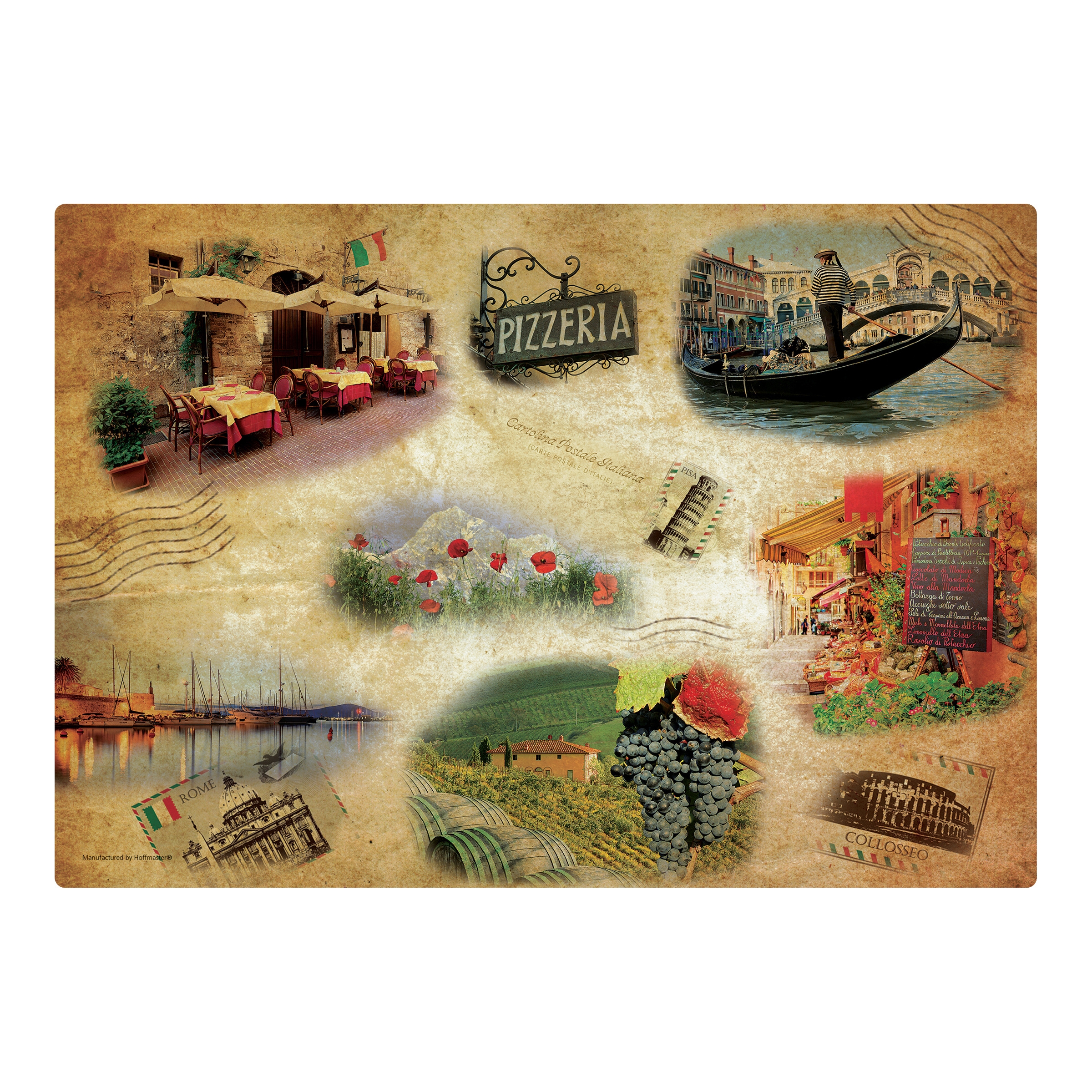 Hoffmaster Tour Of Italy Placemat, 9.75 x 14 inch -- 1000 per case.
