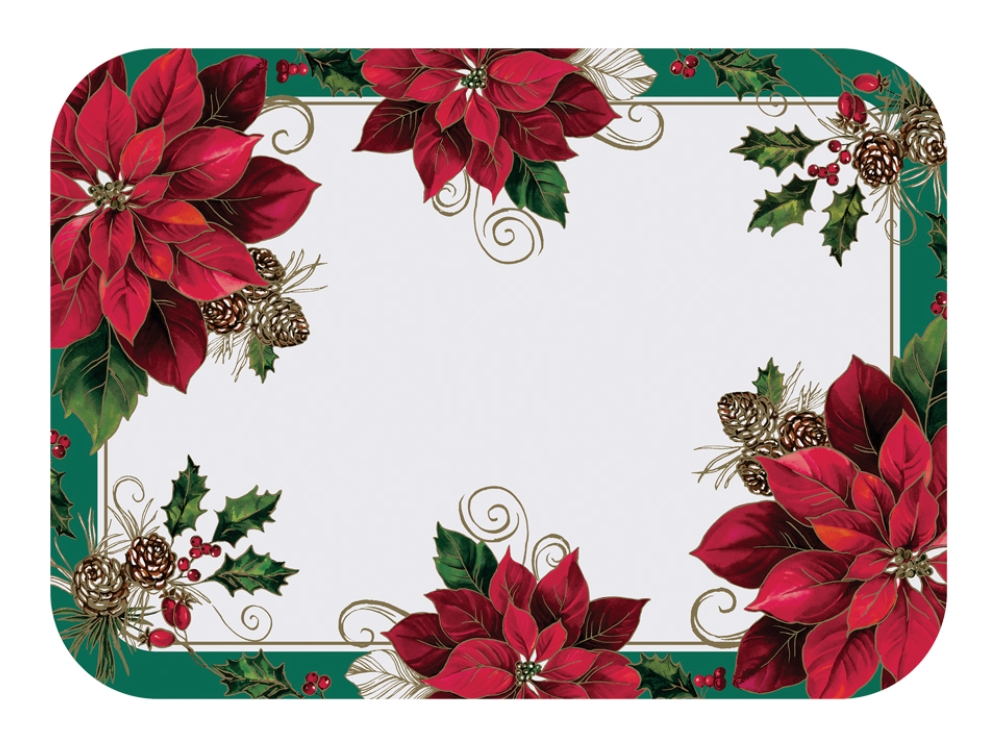 Hoffmaster Paper Traditional Poinsettia Linen Emboss Traymat, 13.625 x 18.75 inch -- 1000 per case.