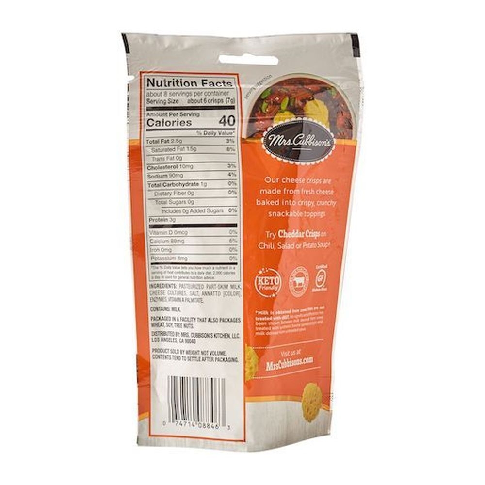Mrs. Cubbison's Cheddar Cheese Crisps, 1.98 Ounce -- 9 Per Case