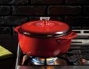 Lodge Red Dutch Oven, 6 Quart.