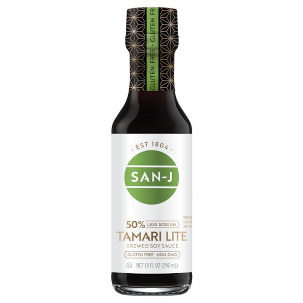 San J International Gluten Free Lite Green Tamari Soy Sauce, 10 Ounce -- 6 per case