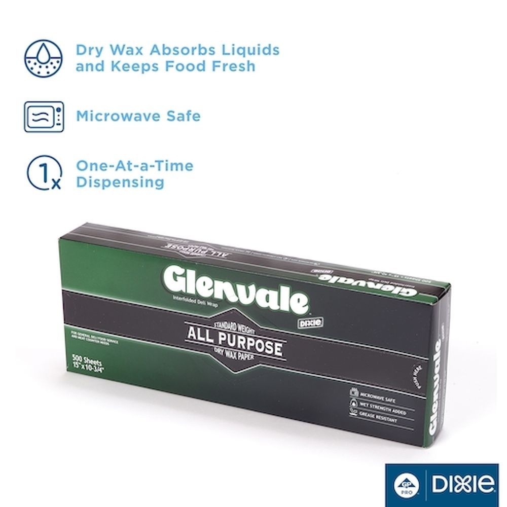 Glenvale 10 x 10.75 inch Interfolded Deli Paper, 500 count -- 12 per case