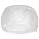 D and W Fine Pack Forum 14 inch Square Polystyrene 5 Compartment Flat Lid with 5 Vents, 48 count