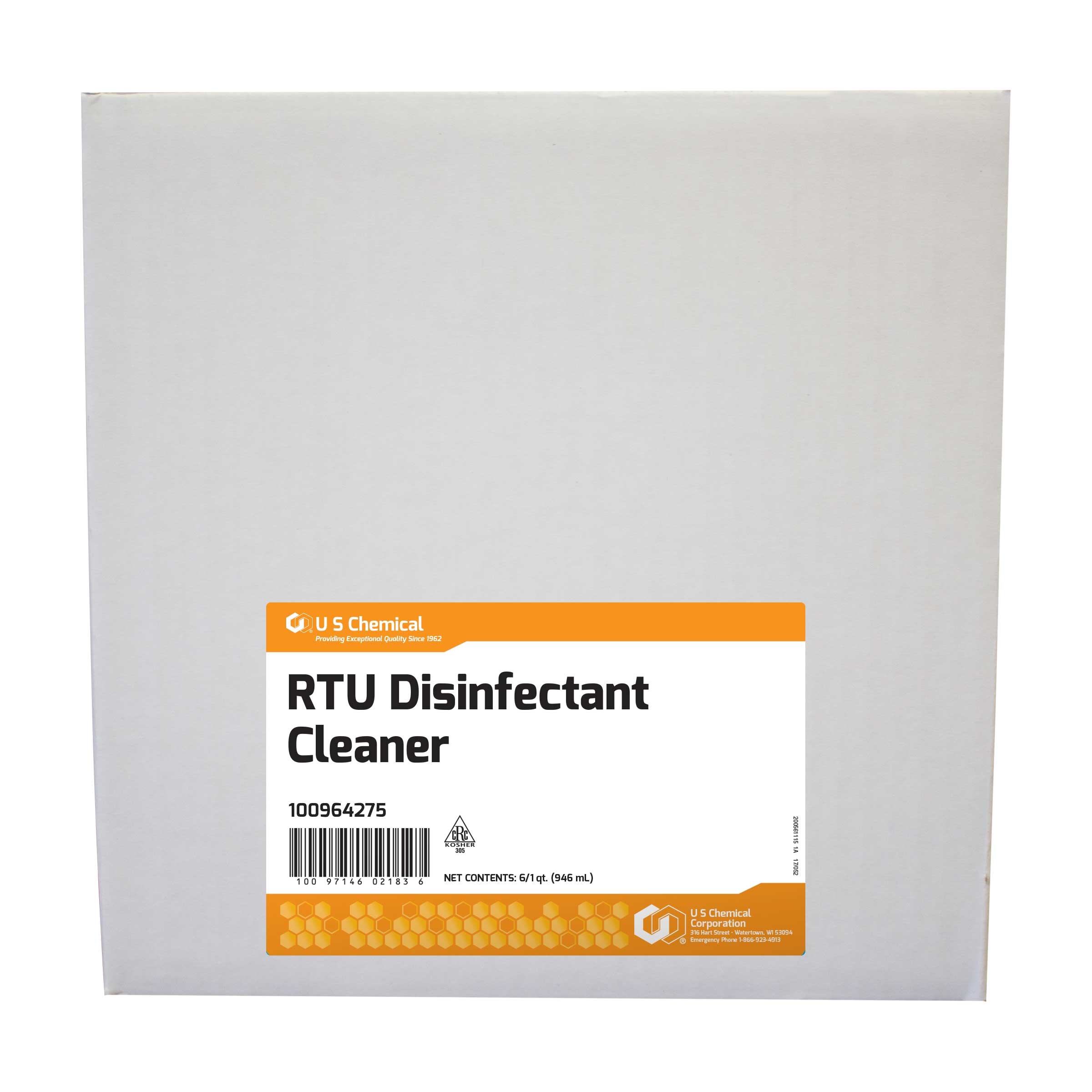 US Chemical Ready to Use Disinfectant Cleaner, 1 Quart -- 6 per case.