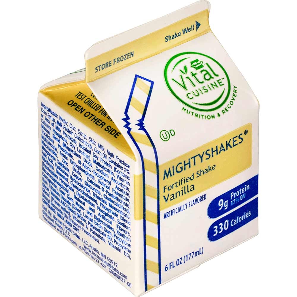 MightyShakes Vanilla Shake Beverage, 6 Ounce -- 50 per case.