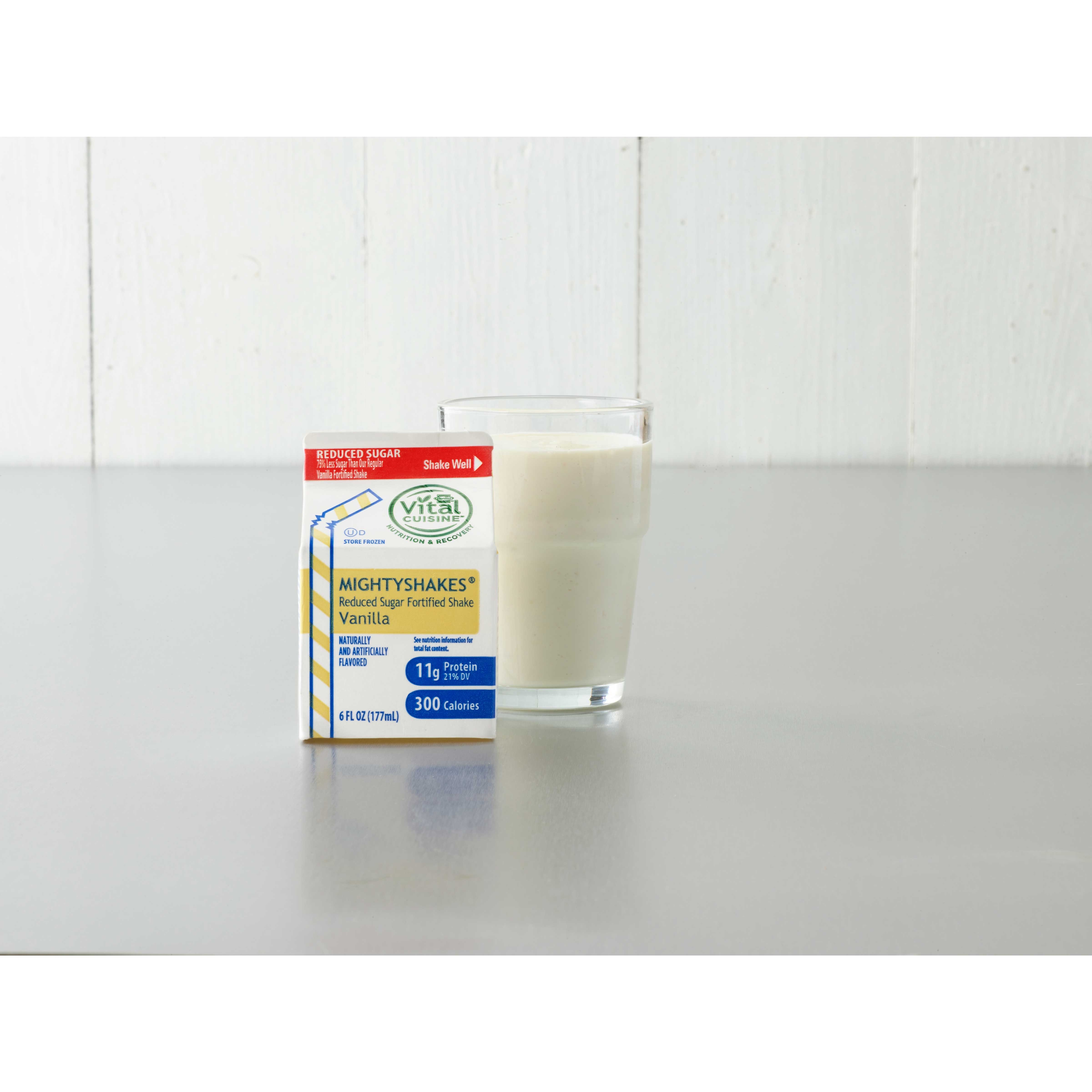 MightyShakes No Sugar Added Vanilla Shake Beverage, 6 Ounce -- 50 per case.