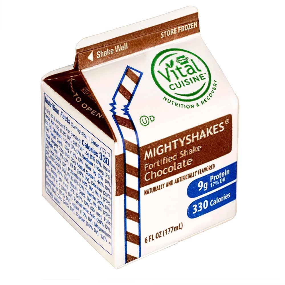 MightyShakes Chocolate Shake Beverage, 6 Ounce -- 50 per case.