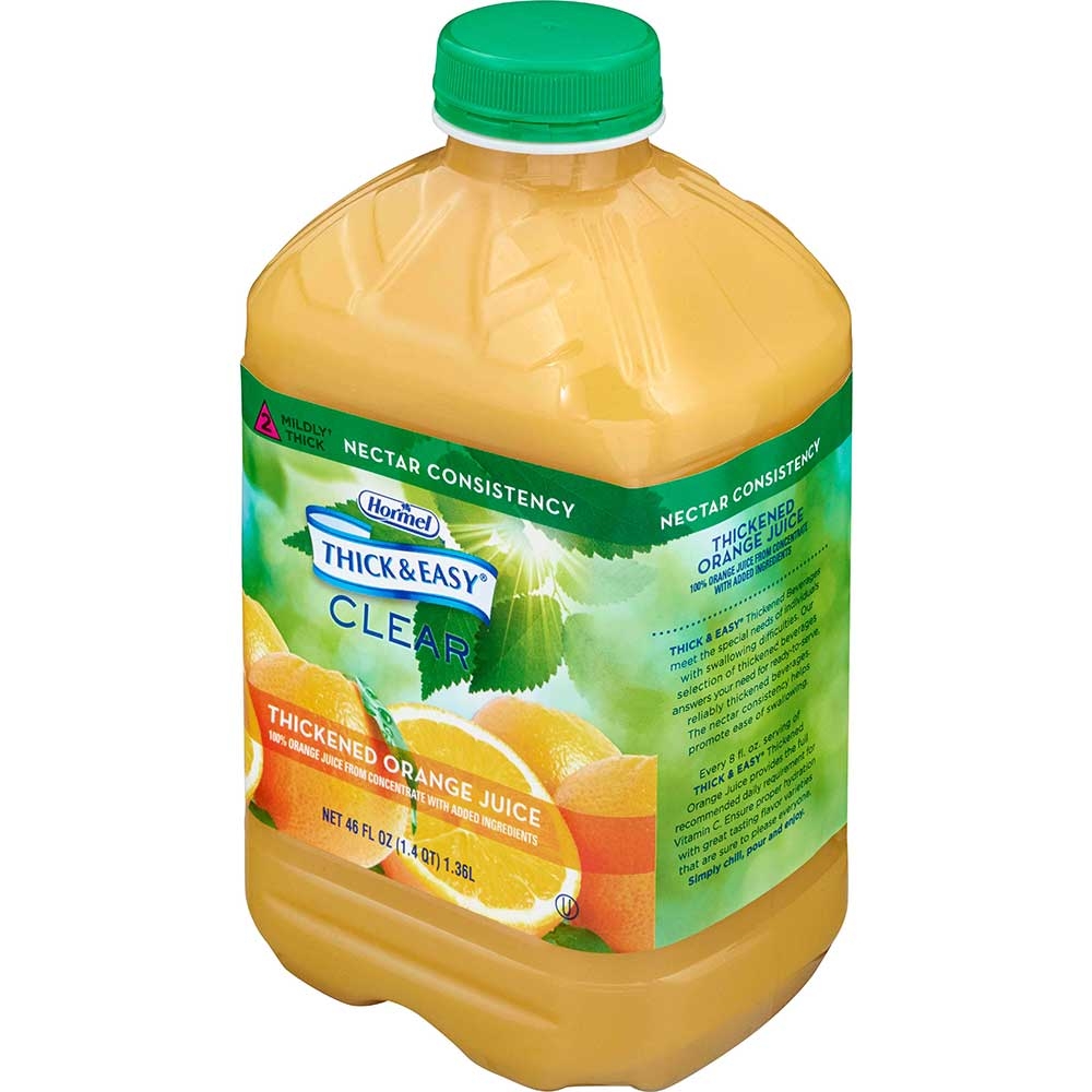 Hormel Health Labs Thick and Easy Thickened Orange Juice, Nectar Consistency, 46 Ounce -- 6 per case