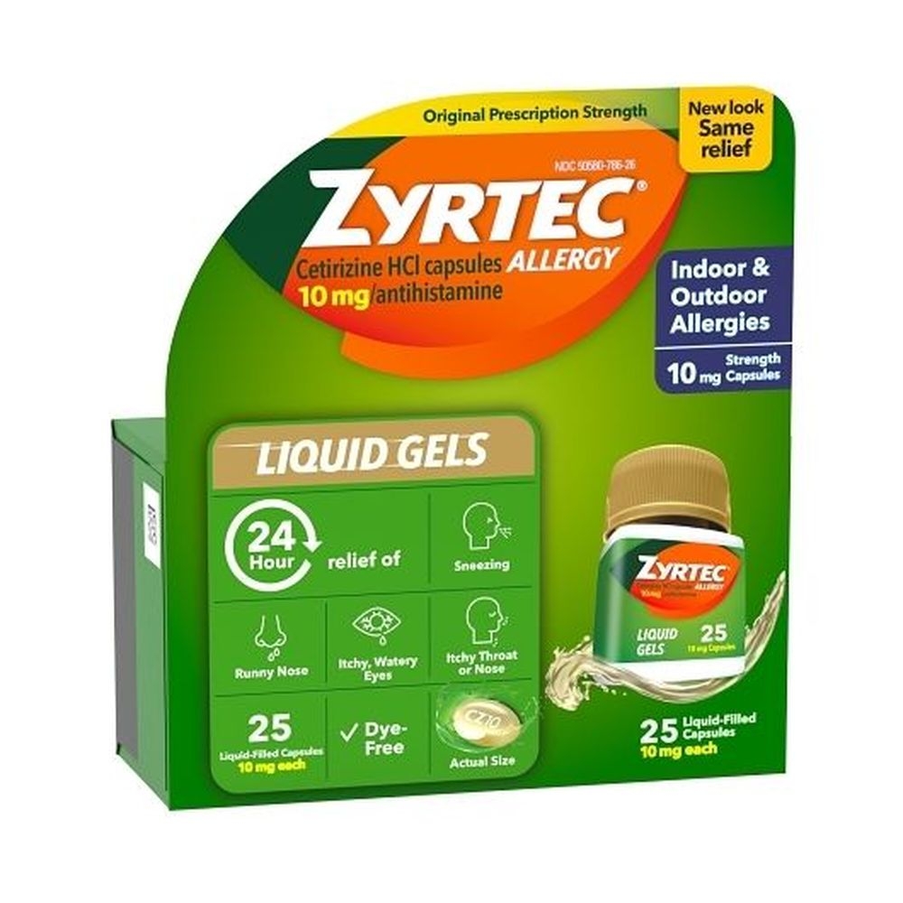Zyrtec Allergy Liquid Capsules, 25 Count -- 24 Per Case