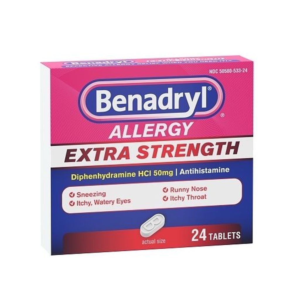 Benadryl Extra Strength Allergy Relief Tablets, 24 Count -- 24 Per Case