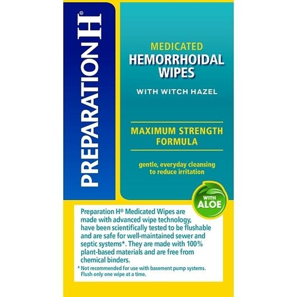 Preparation H Medicated Hemorrhoidal Wipes with Witch Hazel, 96 count -- 12 per case