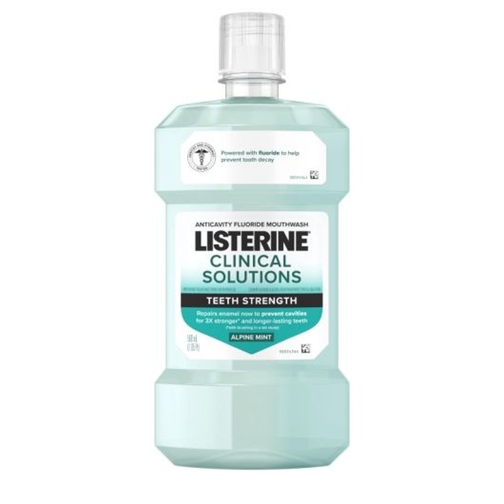 Listerine Teeth Strength Alpine Mint Anticavity Fluoride Mouthwash, 500 Milliliter -- 6 per case