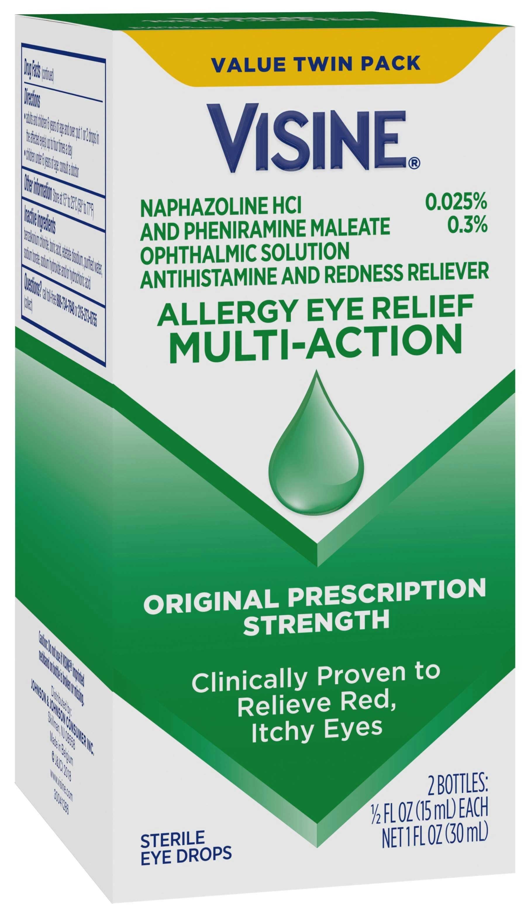 Visine Eye Allergy Relief, Twin Pack, 1 Fluid Ounce Bottle -- 24 Per Case