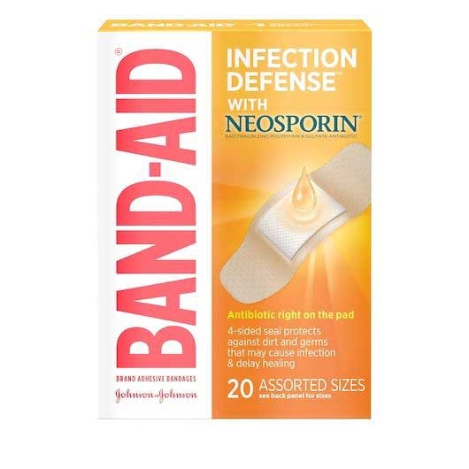 Band-aid Infection Defense With Neosporin Assorted Size Adhesive Bandage, 20 Count -- 24 Per Case