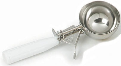 Carlisle White Handle Stainless Steel Disher, 4.7 Ounce -- 12 per case